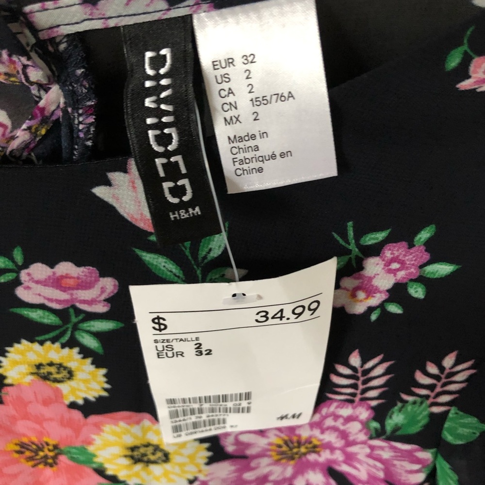 H&M floral long sleeves dress size 2 - Picture 4 of 4